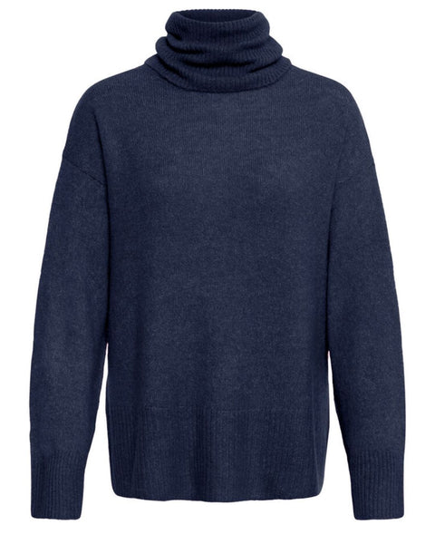Midnight Polo Neck Jumper by Ichi