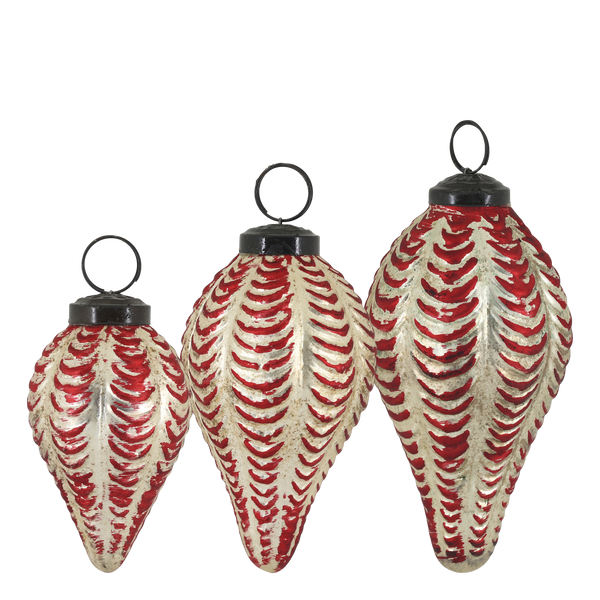 Set of 3 Teardrop Christmas Baubles