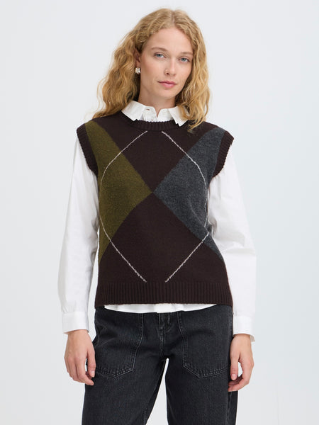 Chocolate Argyle Tank by B.Young