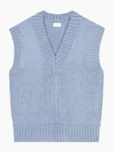 Denim Blue Knitted Tank Top by An’ge