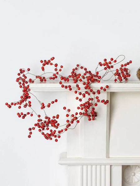 Faux Red Berry Wire Garland