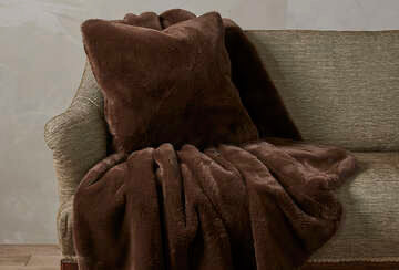 Brown Faux Fur Throw