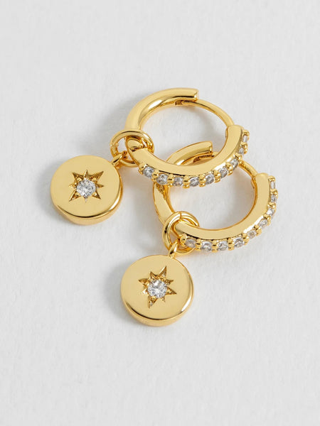 North Star Coin Hoop Earrings by Estella Bartlett