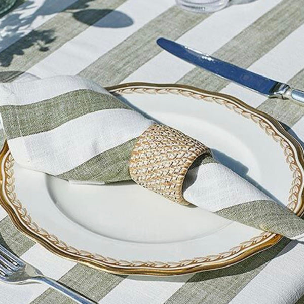 Olive Wide Stripe Napkin Individual