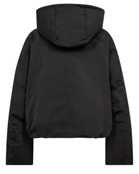 Black Cropped Puffa Jacket by Co Couture