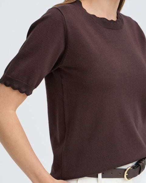 Chocolate Lurex Knit Top by B.Young