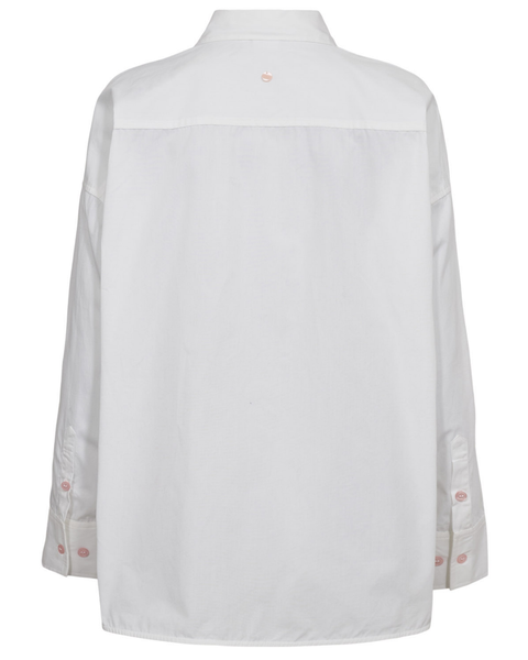 White Embroidered Cotton Shirt by Nümph