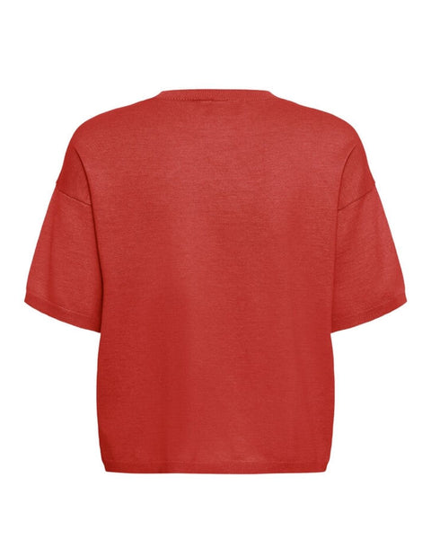 Cherry Red Short Sleeve Knit by Saint Tropez