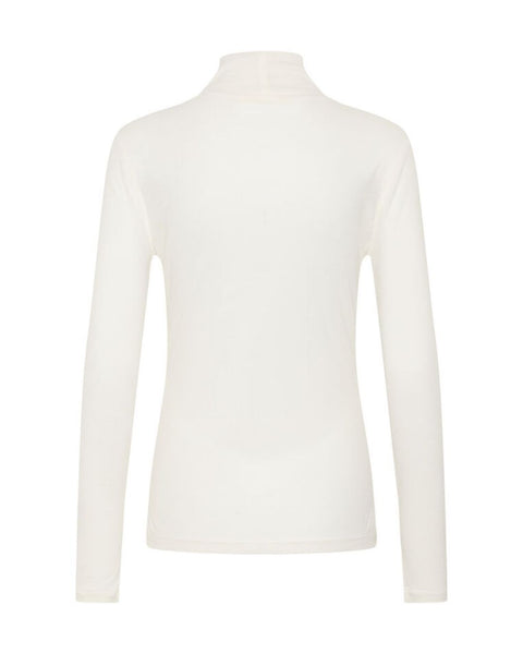 Off White Fine Polo Top by Soaked