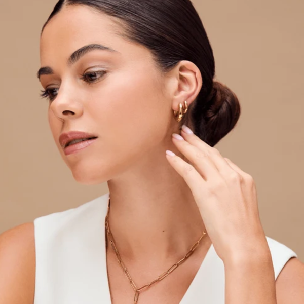 Waterproof Chubby Huggie Hoop Earrings by Orelia