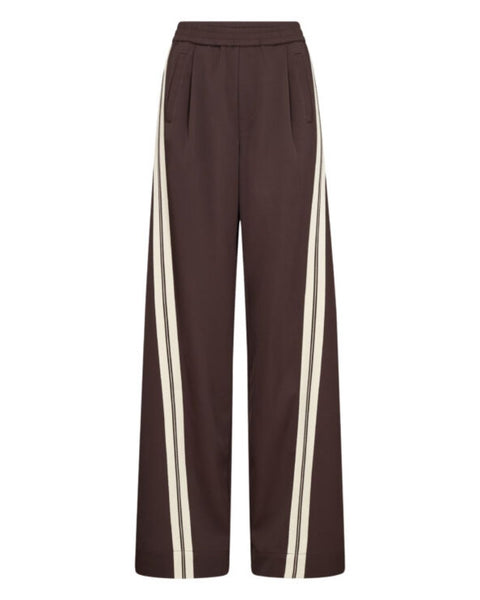 Chocolate Side Stripe Trouser by Co Couture
