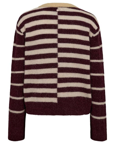 Burgundy Stripe Alpaca Jumper by Nümph