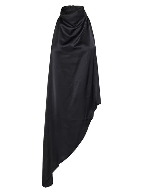 Black Drape Asymmetric Top by Soaked