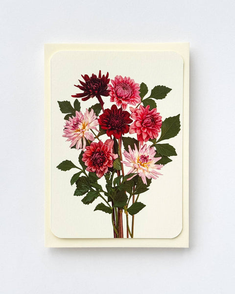Garden Dahlias Greeting Card by Canonbury Press