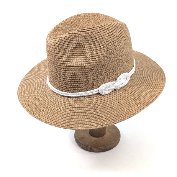 White Reef Knot Panama Foldable Hat