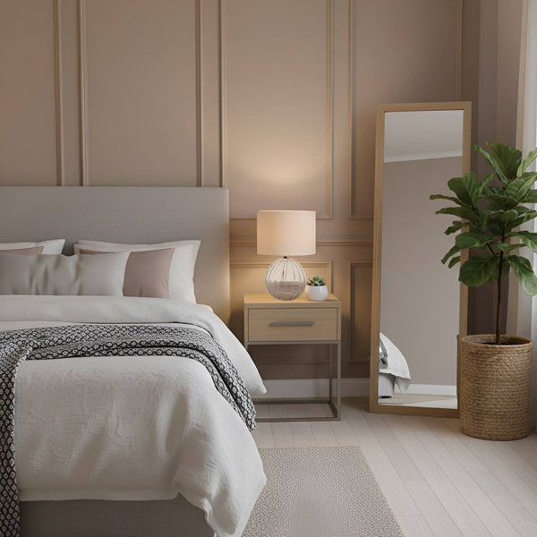 Contemporary Clear Ribbed Glass Table Lamp with Velvet Fabric Shade