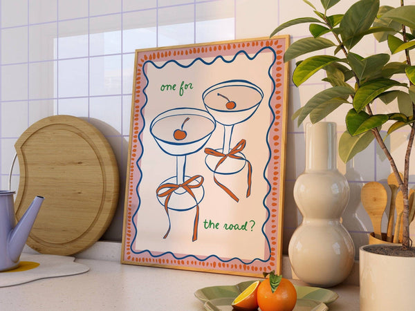 One For The Road Kitchen Print A3