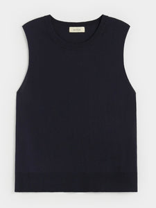 Navy Cotton Fine Knit Tank by Ese O Ese