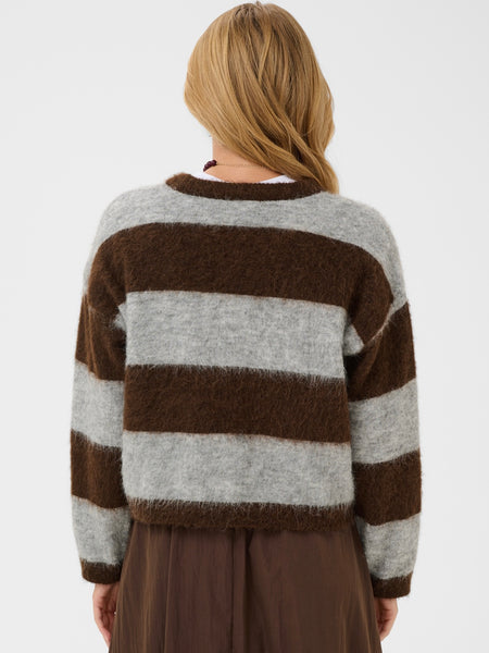 Chocolate Stripe Soft Jumper By Saint Tropez
