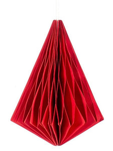 Red Diamond Paper Honeycomb Hanging Decoration