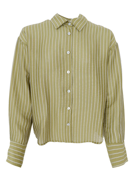 Lime Green Stripe Shirt By Black Colour