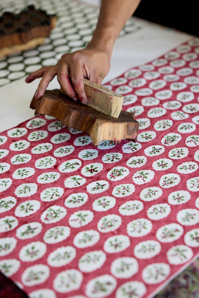 Medium- Red Block Print Paper Gift Bags
