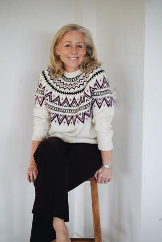 Cream Fair isle Super Soft Jumper by B Young
