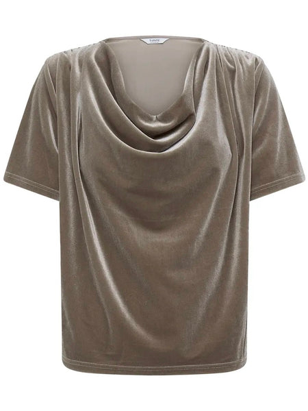 Mushroom Cowl Neck Velvet Top by B Young
