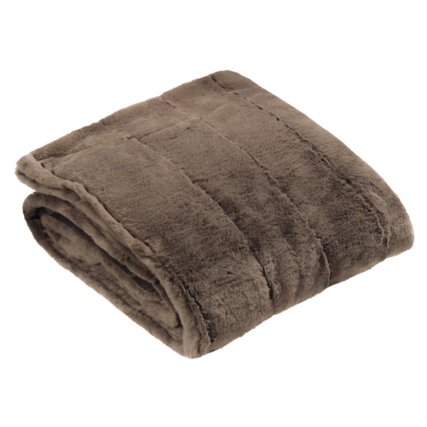 Taupe Empress Faux Fur Throw