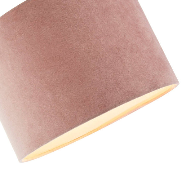 Soft Velvet Blush Pink Fabric Round Lamp Shade