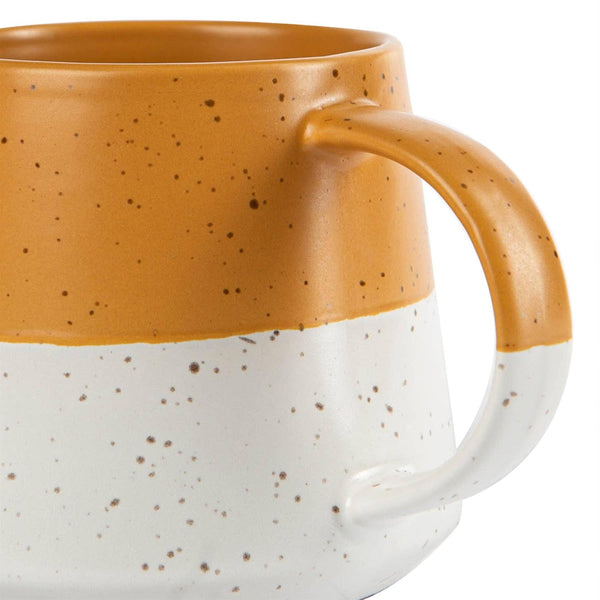 Yellow Block Flecked Stoneware Mug