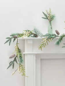 Faux White Berry & Fircone Garland