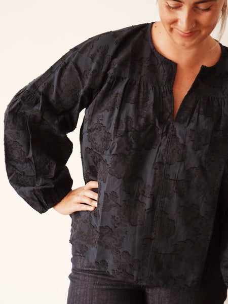 Midnight Jacquard Blouse by Soaked