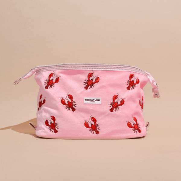 Pink Velvet Lobster Washbag