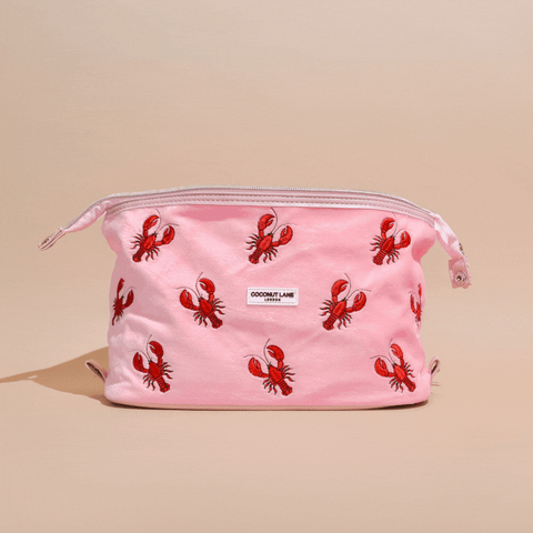 Pink Velvet Lobster Washbag