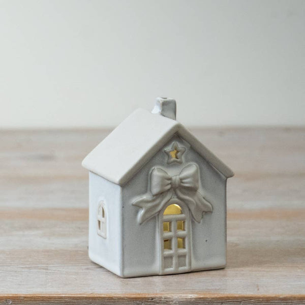 Small Bow Ceramic LED House