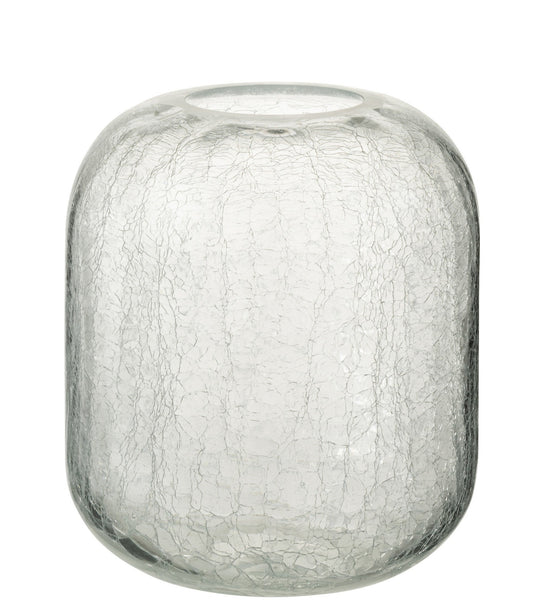 Small Crackle Glass Hurricane Vase