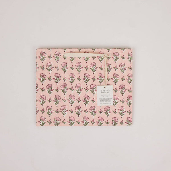 Pink Block Printed Gift Bags (Medium)