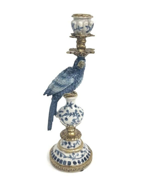 Blue Ornate Parrot Candle Holder