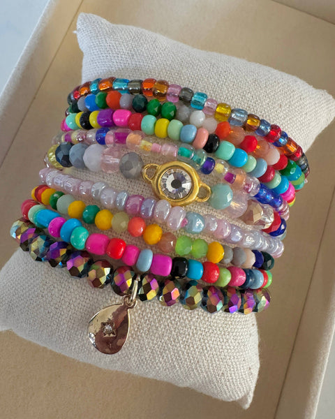 Multicolour Flossi Bracelet Stack