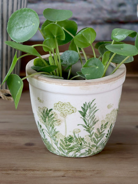 Green Floral Planter