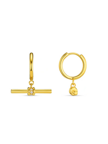 Crystal Detail T-Bar Earrings by Orelia