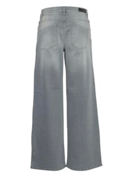 Faded Grey Denim Palazzo Jean 32” by Ichi