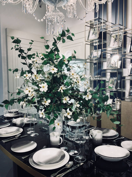 Artificial White Cosmos Daisy Silk Spray  Stem