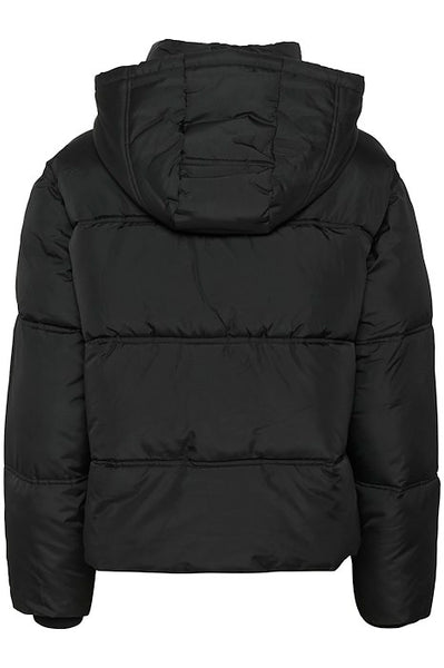 Black Boxy Puffer Jacket by Saint Tropez