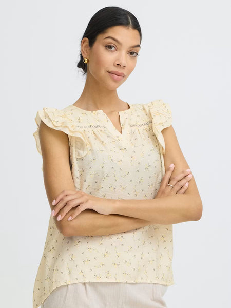 Ditsy Floral Frill Sleeve Blouse by B Young