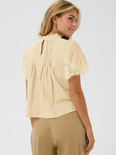 Lace Detail A Line Blouse by Saint Tropez