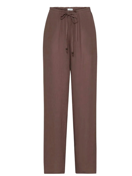 Chocolate Drawstring Wide Leg Trouser by B.Young