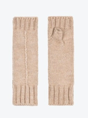 Beige Frosty Fingerless Gloves by Ange