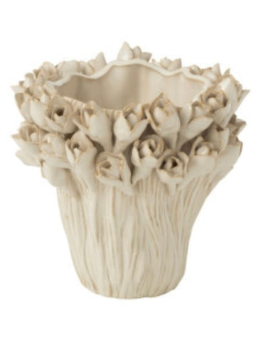 Ceramic Flower Detail Vase